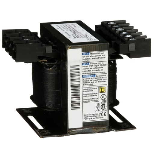 Square-D / Schneider - Square D 9070T150D19 150 VA 208/240/277/380/480 VAC Primary 24 VAC Secondary 1-Phase Control Transformer