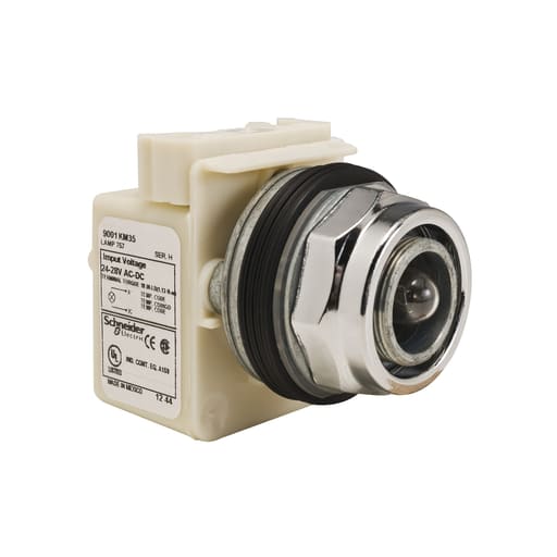 Square-D / Schneider - Square D 9001KP35 30 mm 24/28 VAC/VDC Metal Bezel Standard Round Pilot Light