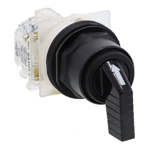 Square-D / Schneider - Square D 9001SKS43FBH13 30 mm 10 Amp 600 VAC/VDC 1NO 1NC 3-Position Round Knob Non-Illuminated Selector Switch