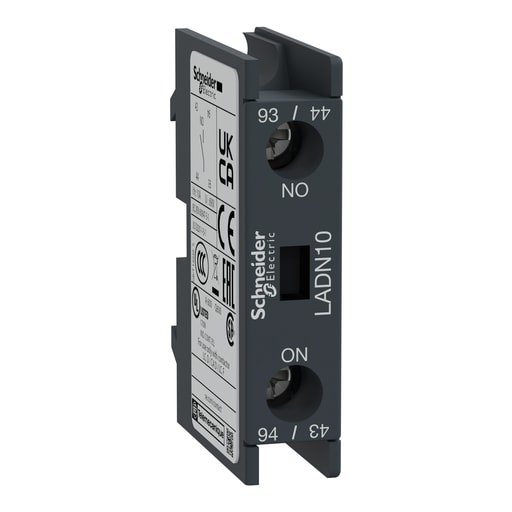 Square-D / Schneider - Square D LADN10 690 VAC 10 Amp 2-Pole 1NO Front Mount Screw Clamp Terminal Contactor Auxiliary Contact