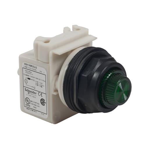 Square-D / Schneider - Square D 9001SKP1LRR31 30 mm 120 VAC Red Lens Plastic Bezel LED Standard Round Pilot Light