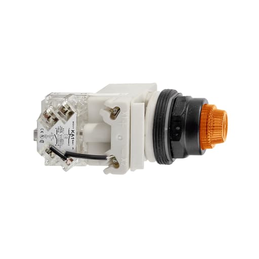 Square-D / Schneider - Square D 9001SKT38LYA31 30.5 mm 120 VAC/VDC Yellow Lens Plastic Bezel LED Push to Test Pilot Light
