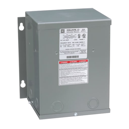 Square-D / Schneider - Square D 2S46F 2 kVa 120 x 240 VAC Primary 16/32 VAC Secondary Dry Type Buck and Boost Transformer