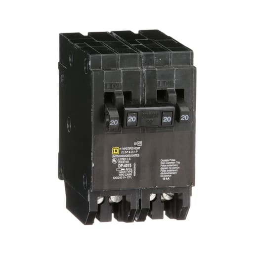 Square-D / Schneider - Square D HOMT2020220 120/240 Volt 20 Amp Miniature Circuit Breaker