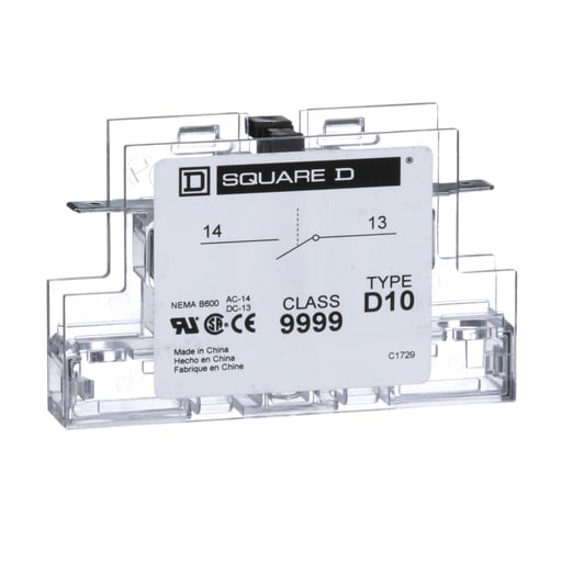 Square-D / Schneider - Square D 9999D10 600 VAC 5 Amp 1NO Auxiliary Contact
