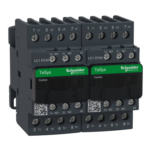 Square-D / Schneider - Square D LC2DT40G7 575 VAC 40 Amp 4-Pole 1NO 1NC Screw Terminal Full Voltage Reversing IEC Contactor