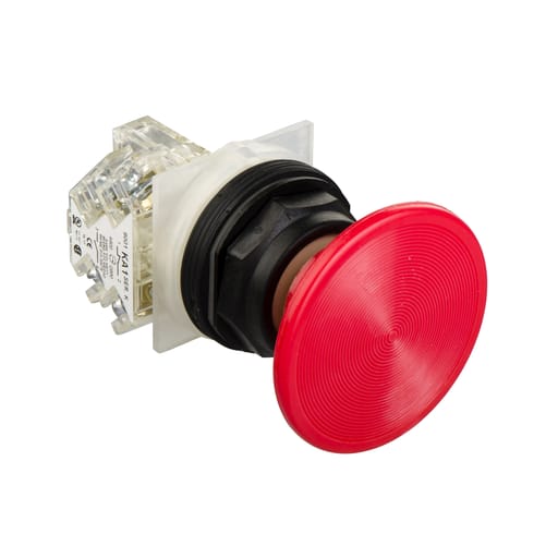 Square-D / Schneider - Square D 9001SKR25RH13 30 mm 600 VAC Momentary 1NO 1NC Red Lens Plastic Bezel Non-Illuminated Push Button
