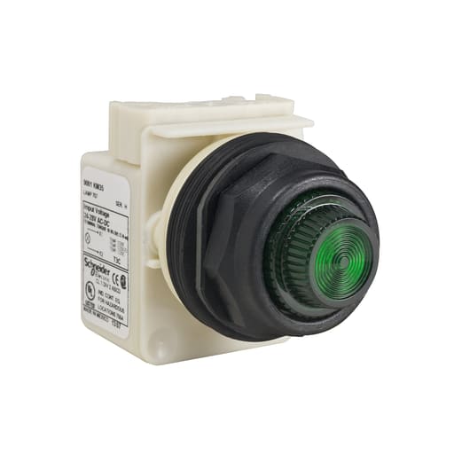 Square-D / Schneider - Square D 9001SKP35G31 30 mm 24/28 VAC/VDC Green Lens Plastic Bezel Standard Round Pilot Light