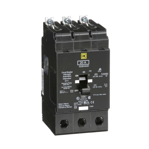 Square-D / Schneider - Square D EDB34020 480Y/277 Volt 20 Amp Miniature Circuit Breaker