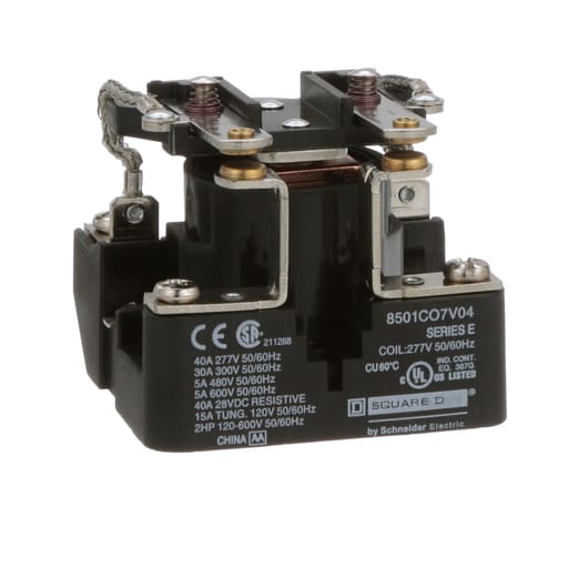 Square-D / Schneider - Square D 8501CO7V04 277 VAC 30 Amp 2-Pole DPST 2NO Panel Mount AC Operated Power Relay