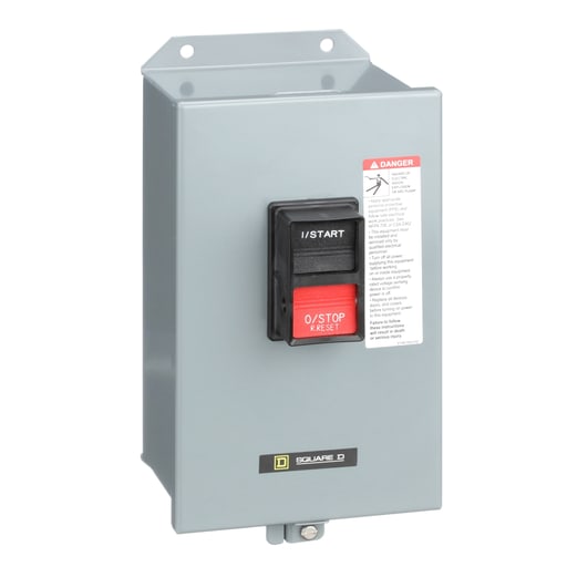 Square-D / Schneider - Square D 2510MBA2 600 VAC 18 Amp 5 Hp 3-Pole NEMA 12 Non-Reversing Manual Starter