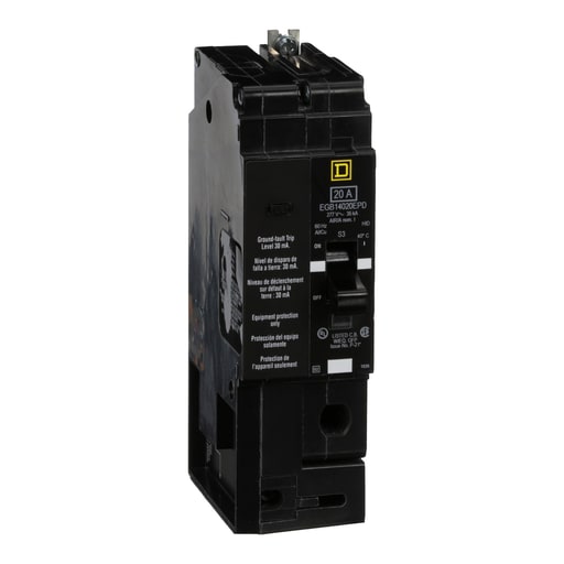 Square-D / Schneider - Square D EGB14020EPD 1-Pole 20 Amp 277 Volt Thermal Magnetic Miniature Circuit Breaker