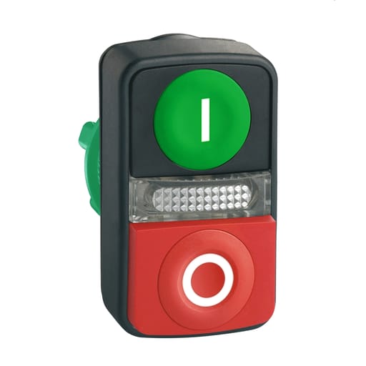 Square-D / Schneider - Square D ZB5AW7L3741 PLASTIC ILLUM FLUSH TWO BUTTON