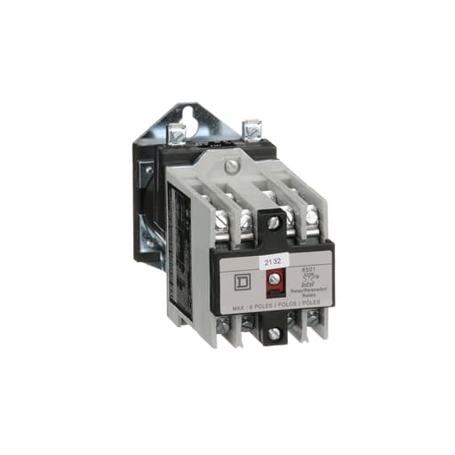 Square-D / Schneider - Square D 8501XDO80V62 115/125 VDC 10/5 Amp 8-Pole 8NO Panel Mount DC Operated Control Relay