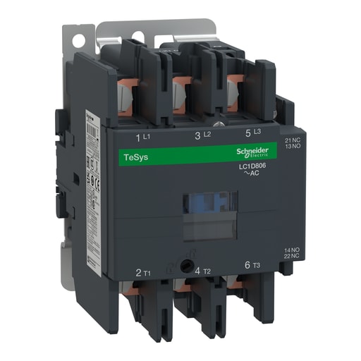 Square-D / Schneider - Square D LC1D806G7 600 VAC 80 Amp 3-Pole 1NO 1NC Screw Terminal Full Voltage Non-Reversing IEC Contactor