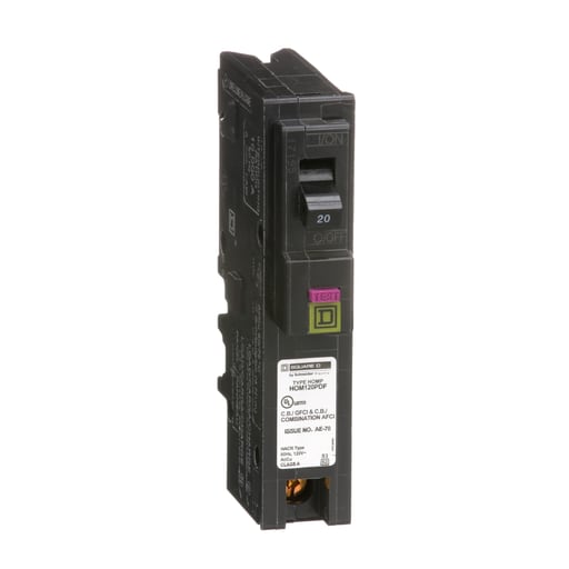 Square-D / Schneider - Square D HOM120PDF 1-Pole 20 Amp 120 Volt Plug-On Thermal Magnetic Miniature Circuit Breaker