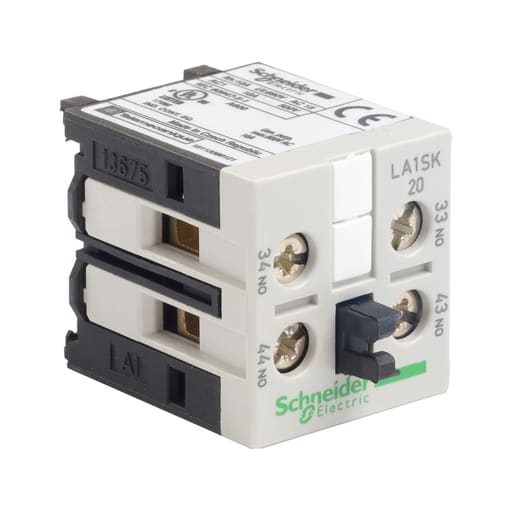 Square-D / Schneider - Square D LA1SK20 600 Volt 10 Amp 2NO Screw Clamp Terminal Contactor Adder Deck