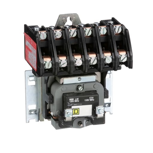 Square-D / Schneider - Square D 8903LO60V02 110/120 VAC 30 Amp 6-Pole 6NO Open Type Electrically Held Lighting Contactor