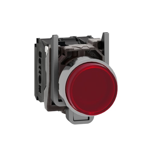 Square-D / Schneider - Square D XB4BW14B5 22 mm 24 VAC/VDC 18 mA 1NO 1NC Red Round Momentary Extended Illuminated Push Button
