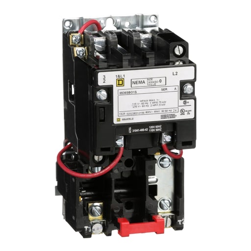 Square-D / Schneider - Square D 8536SBO1V02S 110/120 VAC 18 Amp 2 Hp 2-Pole Open Type Full Voltage Non-Reversing Magnetic Starter