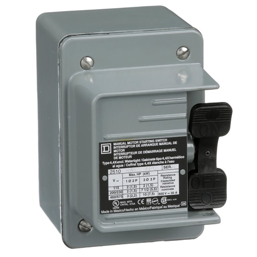 Square-D / Schneider - Square D 2510KW1 600 VAC 230 VDC 30 Amp 3 Hp 2-Pole NEMA 4 1-Phase Manual Switch