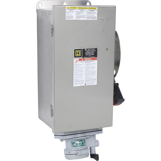 Square-D / Schneider - Square D H362DSWA 600 VAC 60 Amp 3-Pole Class H/J/K/R/T Fusible Heavy Duty Receptacle Switch