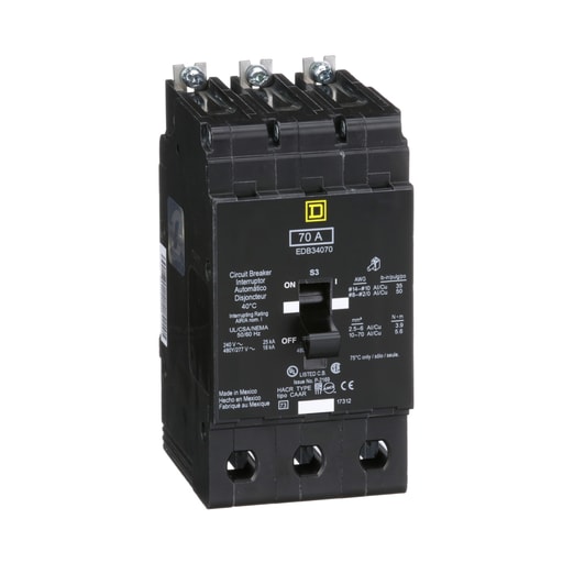 Square-D / Schneider - Square D EDB34070 480Y/277 Volt 70 Amp Miniature Circuit Breaker