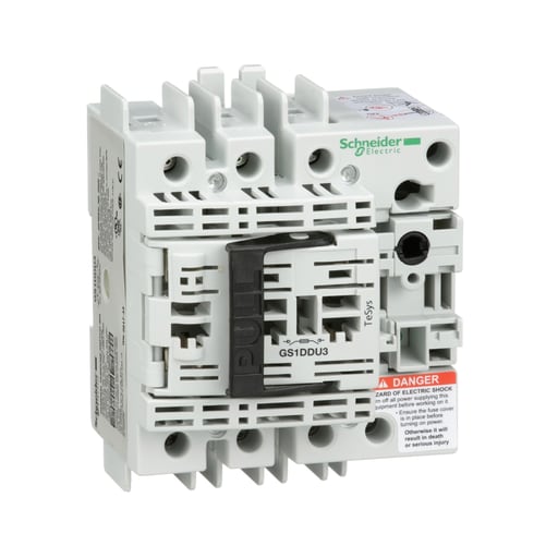 Square-D / Schneider - Square D GS1DDU3 600 VAC 30 Amp 3-Pole Class CC IP20 Copper Fusible Disconnect Switch