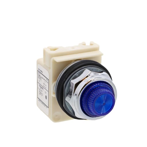 Square-D / Schneider - Square D 9001KP35L31 30 mm 24/28 VAC/VDC Blue Lens Metal Bezel Standard Round Pilot Light