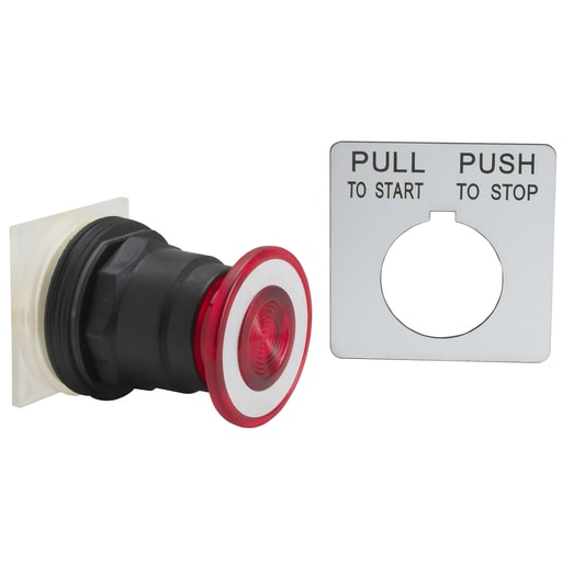Square-D / Schneider - Square D 9001SKR8R 30 mm Red Body Plastic Bezel 3-Position Mushroom Non-Illuminated Push-Pull Operator