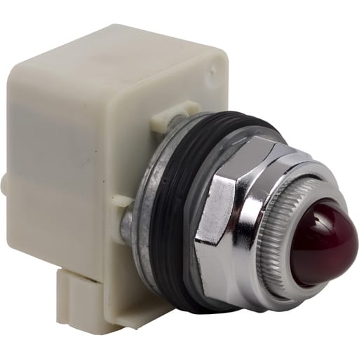 Square-D / Schneider - Square D 9001KP1R6 30 mm 120 VAC Red Lens Metal Bezel Standard Round Pilot Light