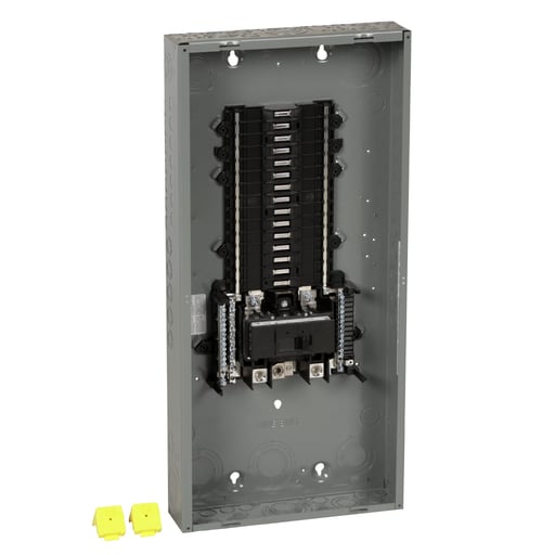 Square-D / Schneider - Square D QO130M150P 150A 120/240V 1phase Convertible Main Breaker Load Center, Plug-On Neutral, 30 Spaces / 40 Circuits, NEMA-1, Gray