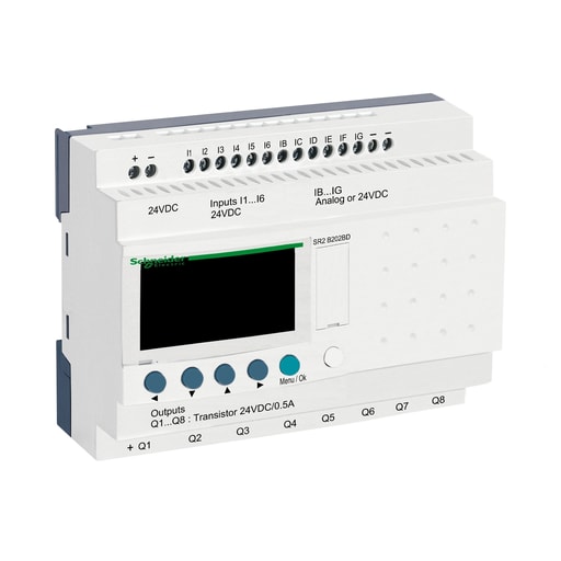 Square-D / Schneider - Square D SR2B202BD COMPACT SMART RELAY, ZELIO SR2 20 I-O ST 24VDC