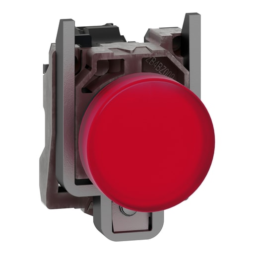 Square-D / Schneider - Square D XB4BVG4 22 mm 120 VAC 14 mA Red Die-Cast Chrome Round Pilot Light with LED