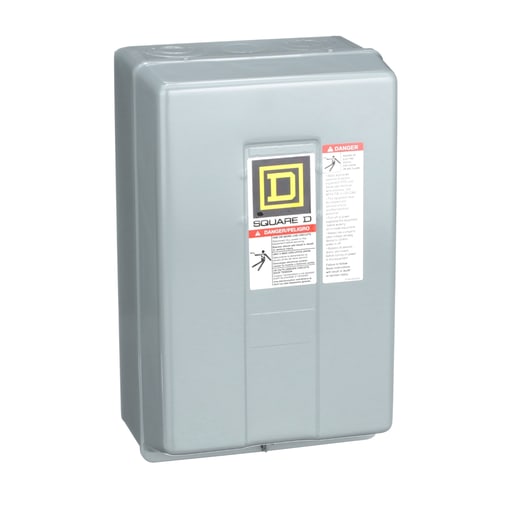 Square-D / Schneider - Square D 8903LG40V02 110/120 VAC 30 Amp 4-Pole 4NO NEMA 1 Electrically Held Lighting Contactor