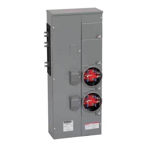 Square-D / Schneider - Square D EZMR112225 120/240 VAC 225 Amp 1-Phase 3-Wire Ringless Meter Center Branch Unit
