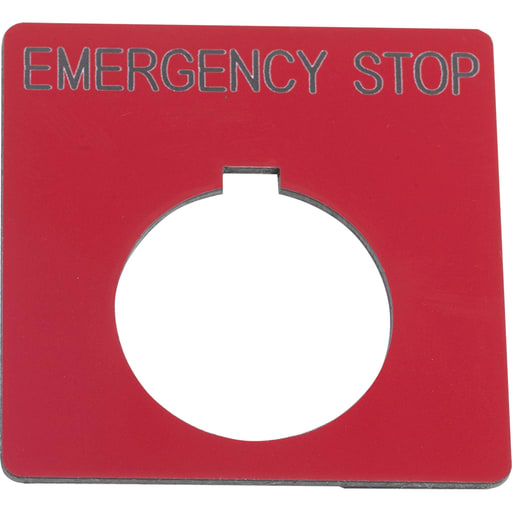 Square-D / Schneider - Square D 9001KN105RP 2.25 Inch Plastic Black Emergency Stop Square Push Button Standard Legend Plate