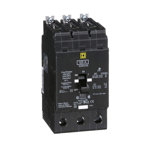 Square-D / Schneider - Square D EDB34125 480Y/277 Volt 125 Amp Miniature Circuit Breaker