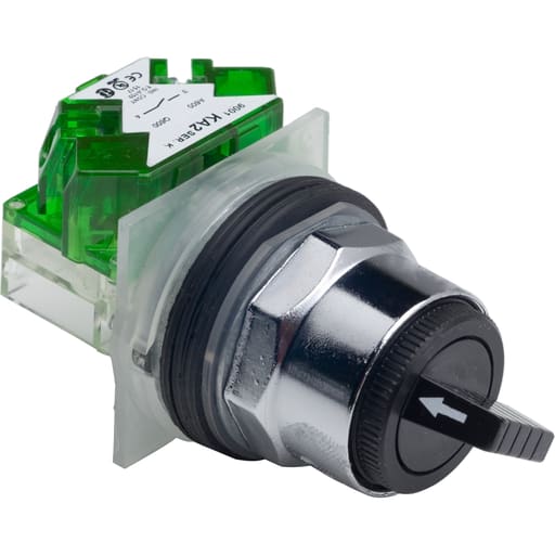 Square-D / Schneider - Square D 9001KS11BH5 30 mm 10 Amp 600 VAC/VDC 1NO 2-Position Round Knob Non-Illuminated Selector Switch