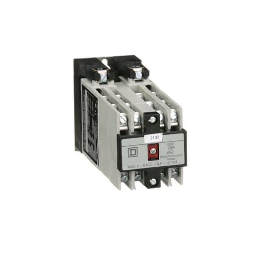 Square-D / Schneider - Square D 8501XO1000V02 110/120 VAC 10/5 Amp 10-Pole 10NO Panel Mount AC Operated Control Relay