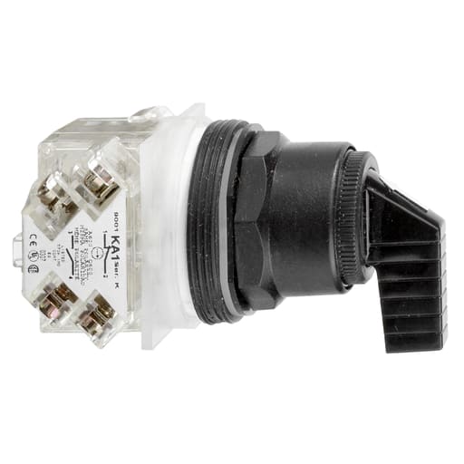 Square-D / Schneider - Square D 9001SKS43FB 30 mm 3-Position Black Maintained Knob Non-Illuminated Selector Switch Operator