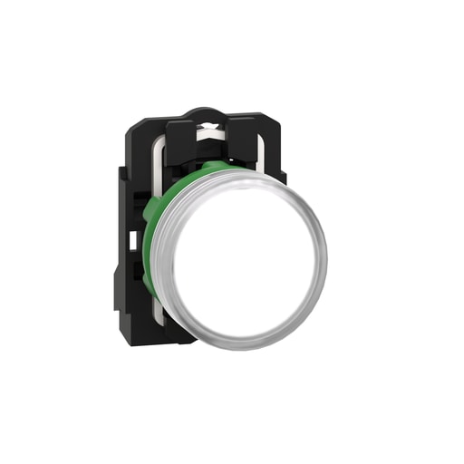 Square-D / Schneider - Square D XB5AVB1 22 mm 24 VAC/VDC 18 mA White Round Pilot Light with LED