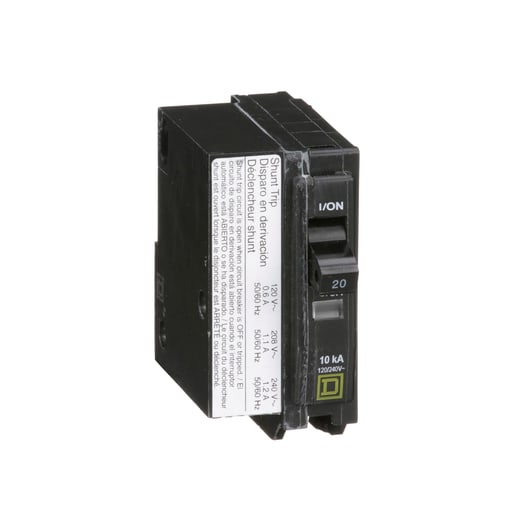 Square-D / Schneider - Square D QO1201021 Miniature Circuit Breaker 20A 120/240V 1P , Plug-On