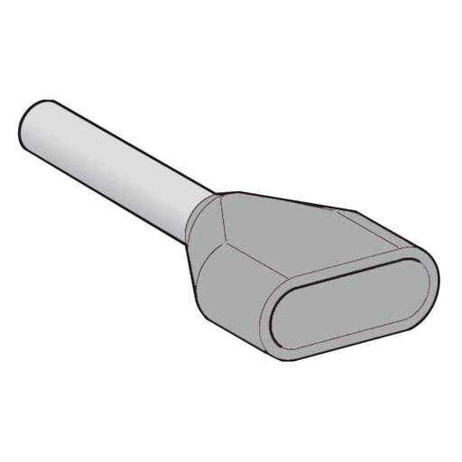 Square-D / Schneider - Square D AZ5DE025 3.2 x 10 mm 14 AWG Gray Tin Plated Copper Insulated Twin Conductor Cable End