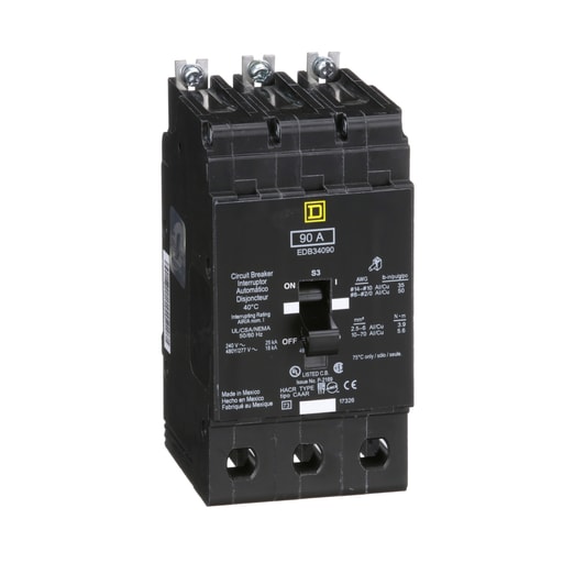Square-D / Schneider - Square D EDB34090 480Y/277 Volt 90 Amp Miniature Circuit Breaker