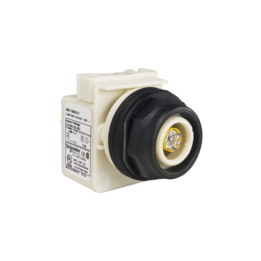 Square-D / Schneider - Square D 9001SKP35LY 30 mm 24/28 VAC/VDC Yellow Lens Plastic Bezel LED Standard Round Pilot Light