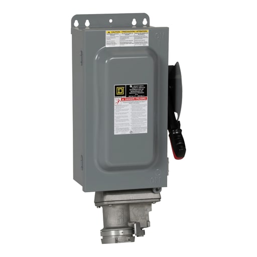 Square-D / Schneider - Square D HU362AWC 600 VAC 60 Amp 3-Pole Class H/J/K/R Non-Fusible Heavy Duty Receptacle Switch
