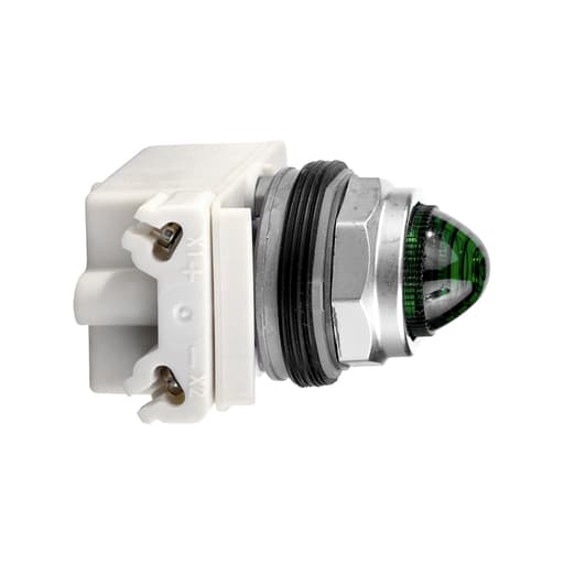 Square-D / Schneider - Square D 9001KP38LGG9 30 mm 120 VAC/VDC Green Lens Metal Bezel LED Standard Octagonal Pilot Light