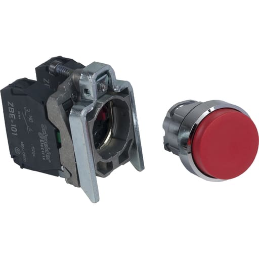 Square-D / Schneider - Square D XB4BL45 22 mm 600 VAC 1.2 Amp 1NO 1NC Red Round Momentary Extended Non-Illuminated Push Button