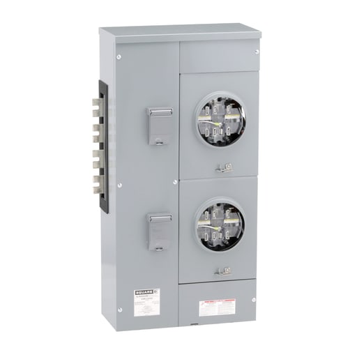 Square-D / Schneider - Square D EZML332225 240/120 VAC Delta 208 Star/120 VAC 225 Amp 3-Phase 4-Wire Ringless Meter Center Branch Unit